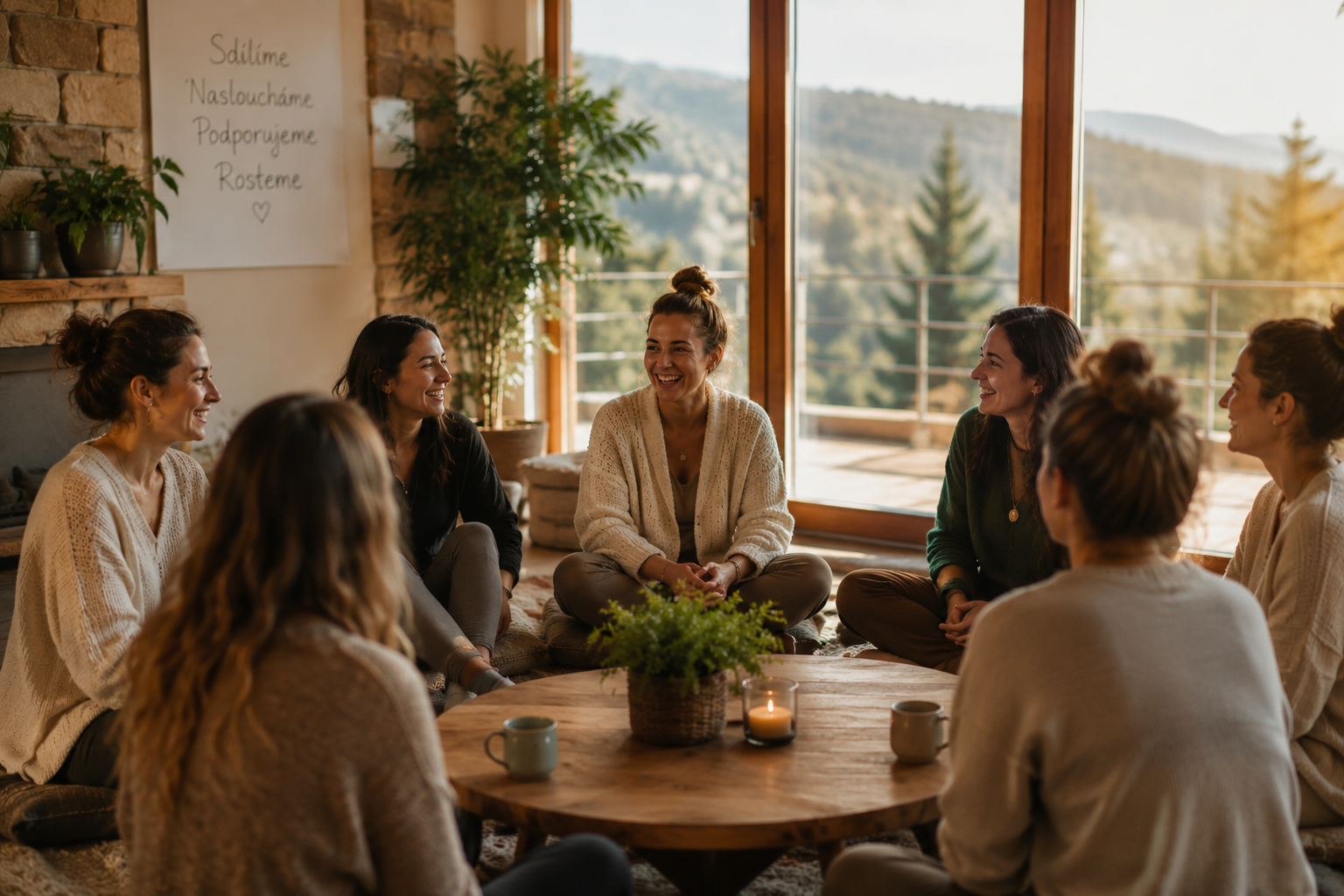 Komunitní atmosféra wellness víkendu